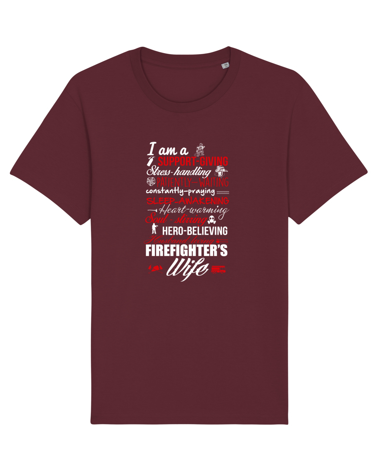 Tricou mânecă scurtă Unisex Rocker Burgundy