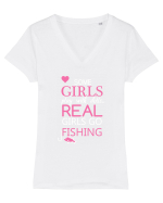FISHING Tricou mânecă scurtă guler V Damă Evoker