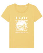 FISHING Tricou mânecă scurtă guler larg fitted Damă Expresser
