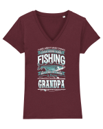 FISHING Tricou mânecă scurtă guler V Damă Evoker