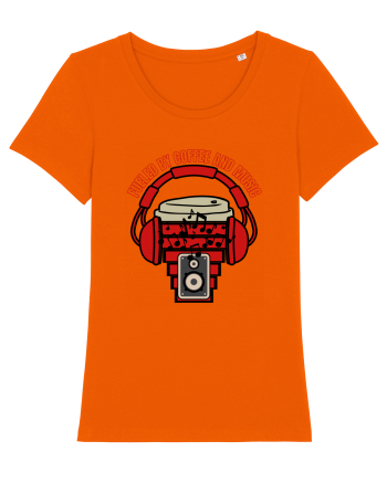 Fueled By Coffee And Music  Bright Orange
