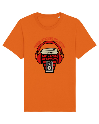 Fueled By Coffee And Music  Bright Orange
