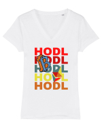 Hodl.Cadou Pentru Iubitorii De Crypto Tricou mânecă scurtă guler V Damă Evoker