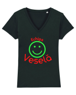 Echipa Vesela Tricou mânecă scurtă guler V Damă Evoker