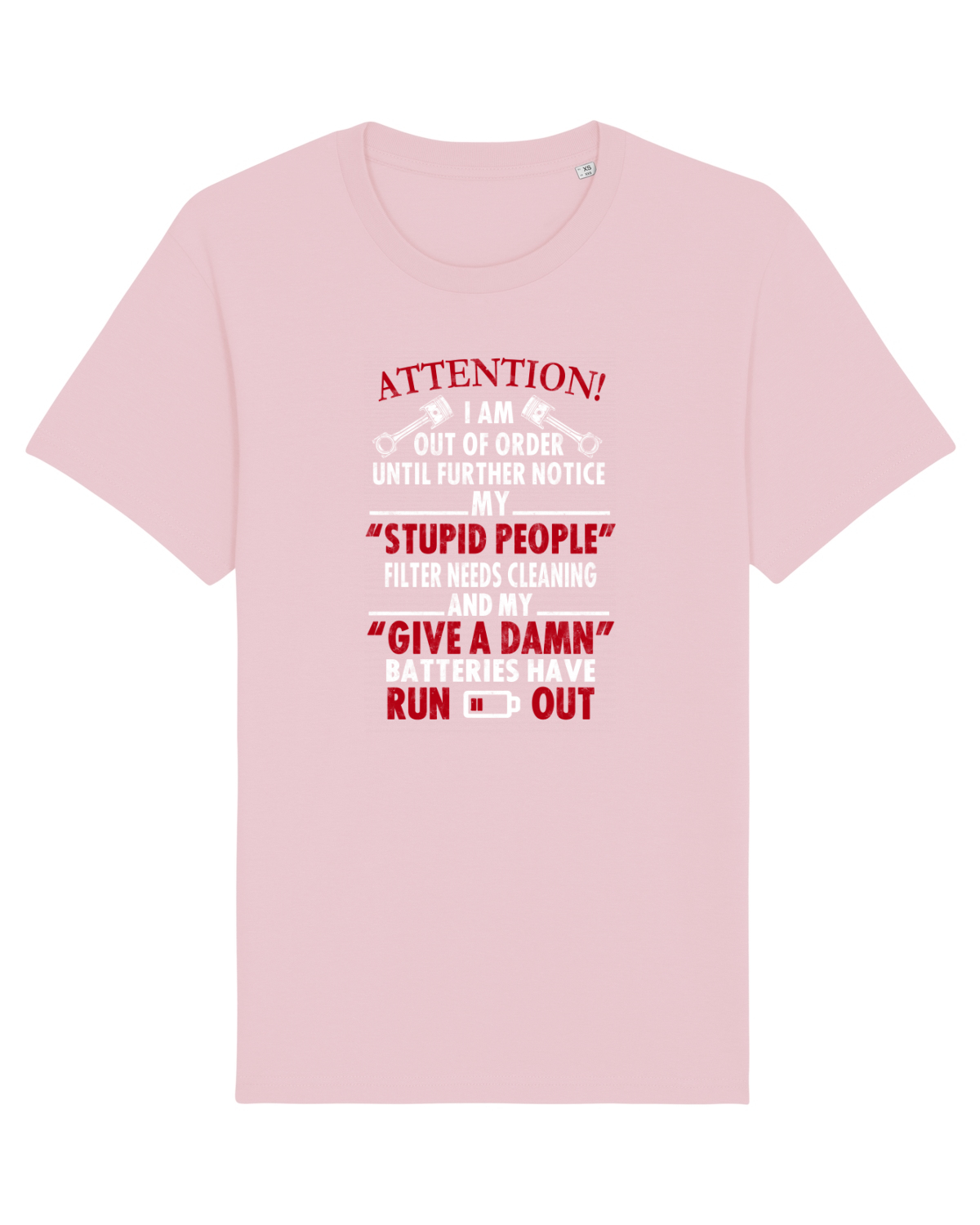 Tricou mânecă scurtă Unisex Rocker Cotton Pink