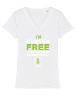 GLUTEN FREE Tricou mânecă scurtă guler V Damă Evoker