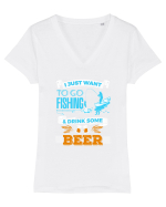 FISHING Tricou mânecă scurtă guler V Damă Evoker