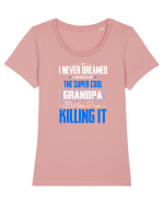 Grandpa Tricou mânecă scurtă guler larg fitted Damă Expresser
