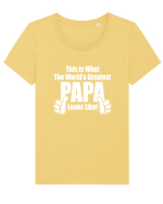 PAPA Tricou mânecă scurtă guler larg fitted Damă Expresser