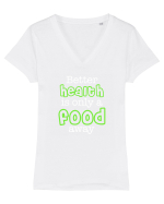 FOOD Tricou mânecă scurtă guler V Damă Evoker