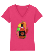 Sticla sos Picant Tricou mânecă scurtă guler V Damă Evoker