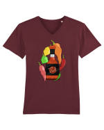 Sticla sos Picant Tricou mânecă scurtă guler V Bărbat Presenter