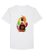 Sticla sos Picant Tricou mânecă scurtă guler larg Bărbat Skater