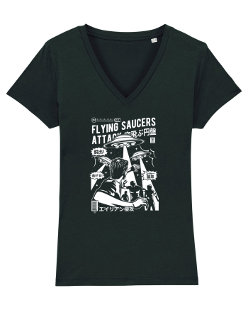 UFO Alien Attack White Black
