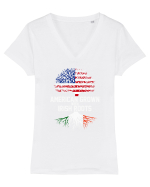 AMERICAN IRISH Tricou mânecă scurtă guler V Damă Evoker