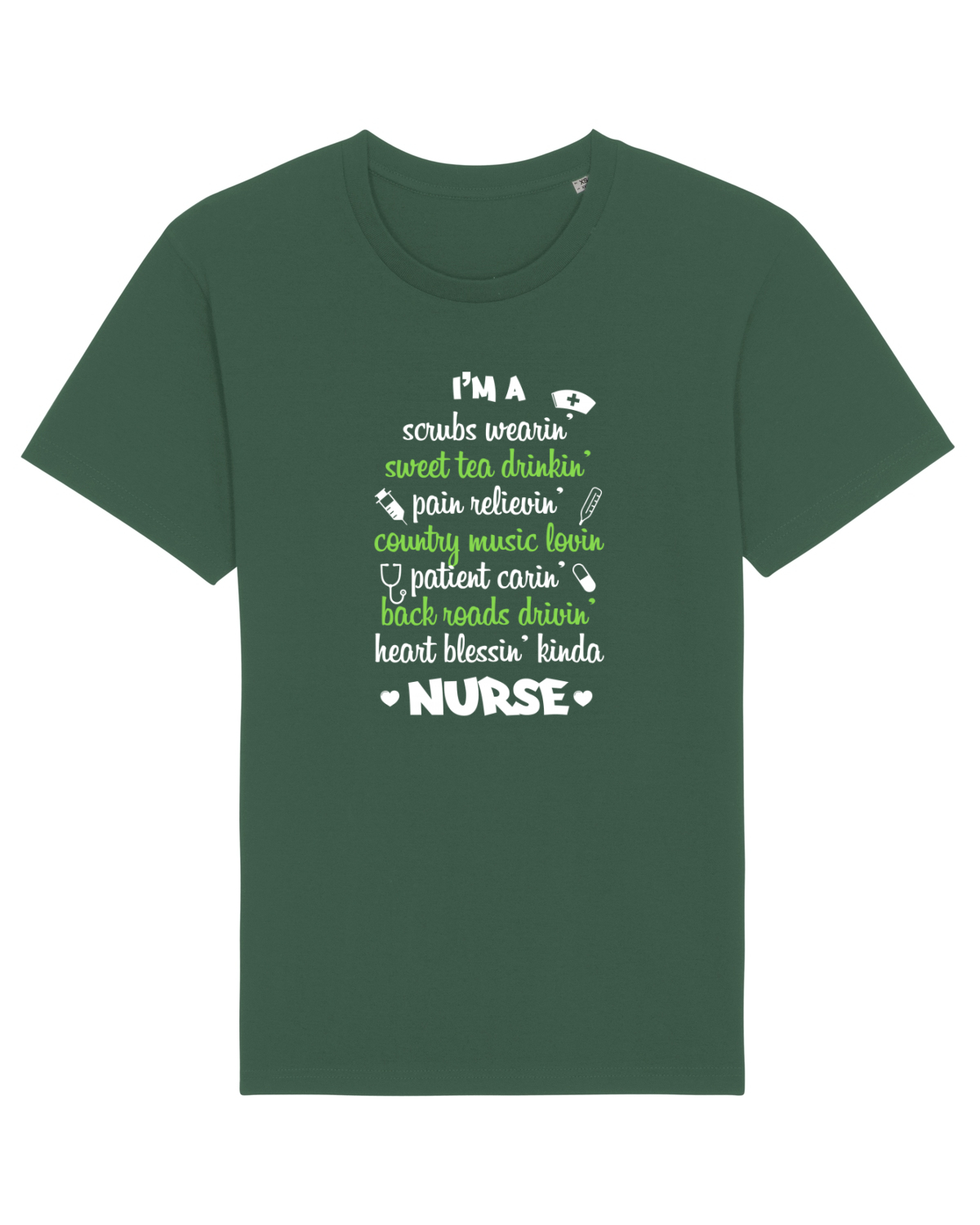 Tricou mânecă scurtă Unisex Rocker Bottle Green