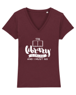 LIBRARY Tricou mânecă scurtă guler V Damă Evoker