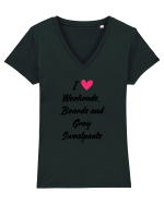 LOVE WEEKENDS Tricou mânecă scurtă guler V Damă Evoker