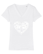 LOVE BOOKS Tricou mânecă scurtă guler V Damă Evoker