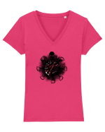 Motorcycle mandala Tricou mânecă scurtă guler V Damă Evoker