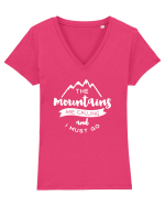 MOUNTAINS Tricou mânecă scurtă guler V Damă Evoker