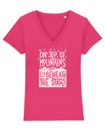 MOUNTAINS Tricou mânecă scurtă guler V Damă Evoker