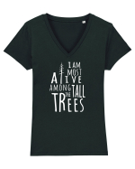 TREES Tricou mânecă scurtă guler V Damă Evoker