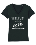 MOUNTAINS Tricou mânecă scurtă guler V Damă Evoker