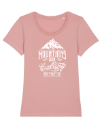 MOUNTAINS Tricou mânecă scurtă guler larg fitted Damă Expresser