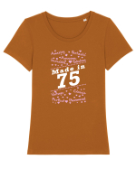 MADE IN 75 Tricou mânecă scurtă guler larg fitted Damă Expresser