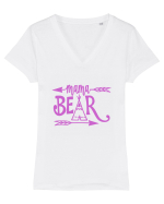 MAMA BEAR Tricou mânecă scurtă guler V Damă Evoker