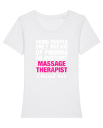 MASSAGE THERAPIST Tricou mânecă scurtă guler larg fitted Damă Expresser