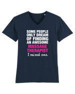 MASSAGE THERAPIST Tricou mânecă scurtă guler V Bărbat Presenter