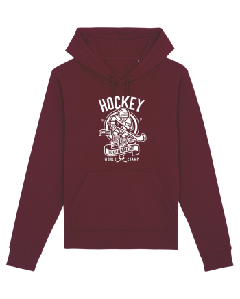 Hockey Champ White Burgundy