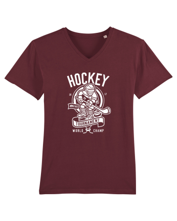 Hockey Champ White Burgundy