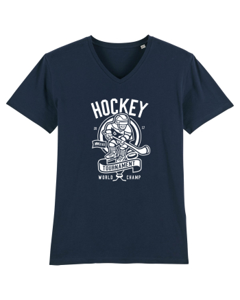 Hockey Champ White French Navy