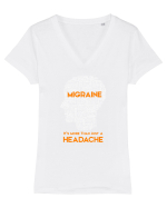 Migraine Tricou mânecă scurtă guler V Damă Evoker
