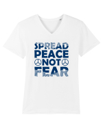 Spread Peace Not Fear Tricou mânecă scurtă guler V Bărbat Presenter