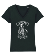 Uncle Sam Skeleton Tricou mânecă scurtă guler V Damă Evoker
