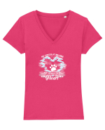 PET Tricou mânecă scurtă guler V Damă Evoker