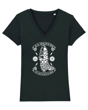 Ice Cream Skeleton Black