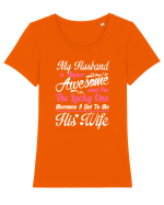 HUSBAND Tricou mânecă scurtă guler larg fitted Damă Expresser