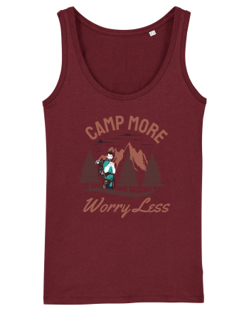 Camp More Worry Less Burgundy