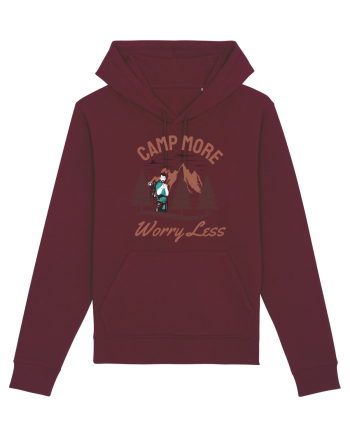 Camp More Worry Less Burgundy