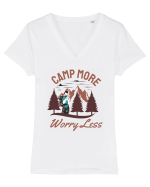 Camp More Worry Less Tricou mânecă scurtă guler V Damă Evoker
