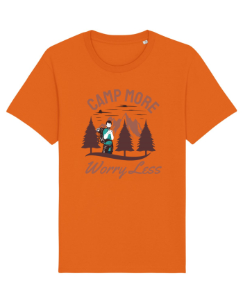 Camp More Worry Less Bright Orange