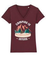 Camping is Intents Tricou mânecă scurtă guler V Damă Evoker