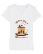 Creative People are Adventurous Tricou mânecă scurtă guler V Damă Evoker