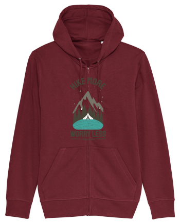 Hike More Worry Less Burgundy