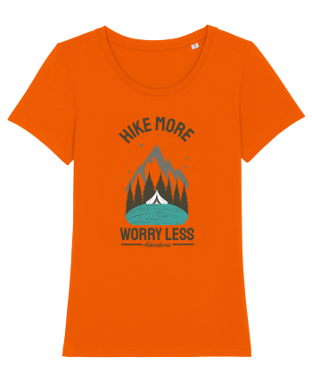 Hike More Worry Less Bright Orange